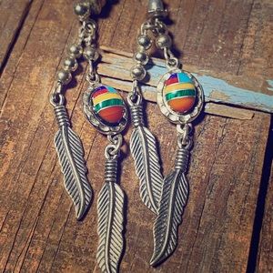 Native American Earrings Inlay/Signed
